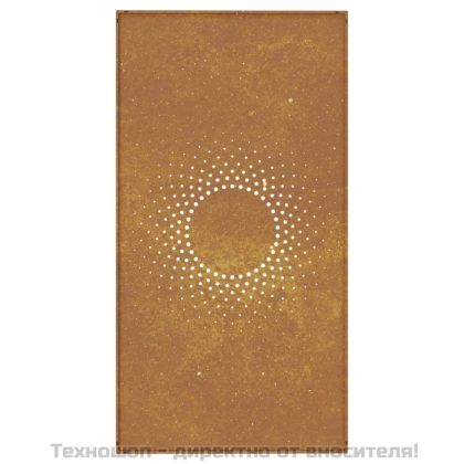 Градинска декорация 105x55 см кортенова стомана дизайн слънце