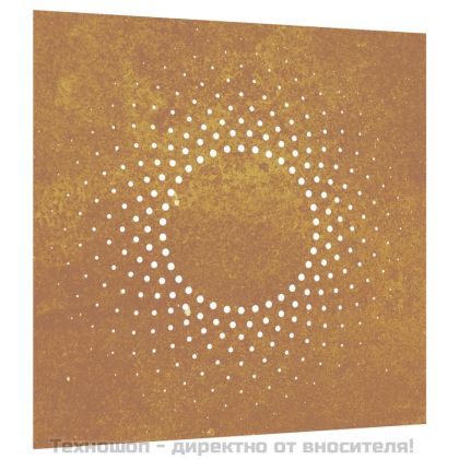 Градинска декорация 55x55 см кортенова стомана дизайн слънце