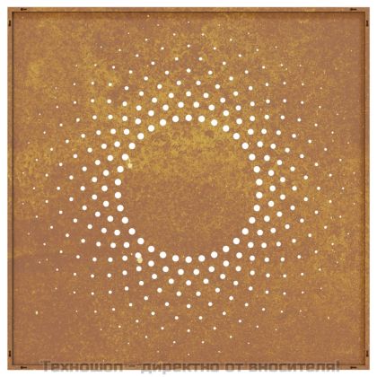 Градинска декорация 55x55 см кортенова стомана дизайн слънце