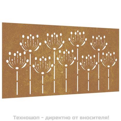Градинска декорация 105x55 см кортенова стомана дизайн с цветя