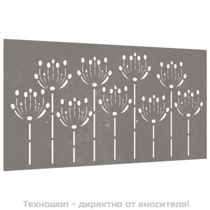Градинска декорация 105x55 см кортенова стомана дизайн с цветя