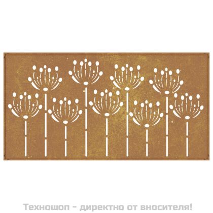 Градинска декорация 105x55 см кортенова стомана дизайн с цветя