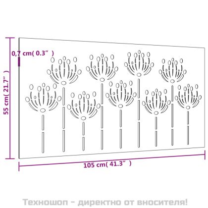 Градинска декорация 105x55 см кортенова стомана дизайн с цветя
