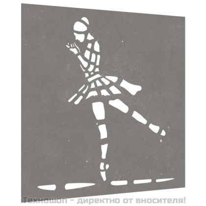 Градинска декорация 105x55 см кортенова стомана дизайн балерина