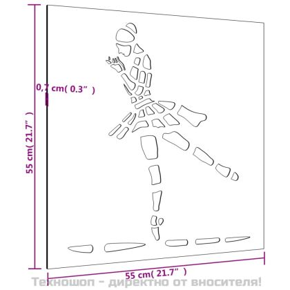 Градинска декорация 105x55 см кортенова стомана дизайн балерина