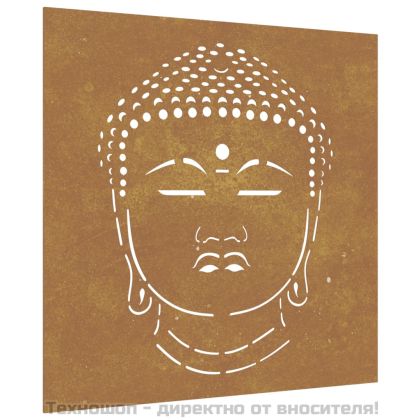 Градинска декорация 55x55 см стомана кортен дизайн Буда глава