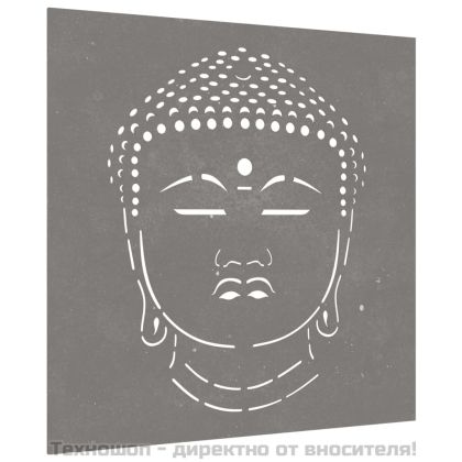 Градинска декорация 55x55 см стомана кортен дизайн Буда глава