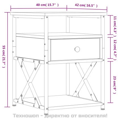 Нощни шкафчета 2 бр черни 40x42x55 см инженерно дърво