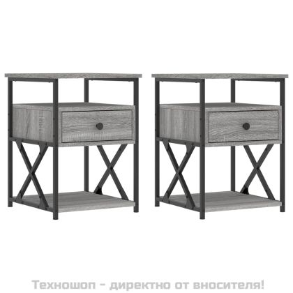 Нощни шкафчета 2 бр сив сонома 40x42x55 см инженерно дърво