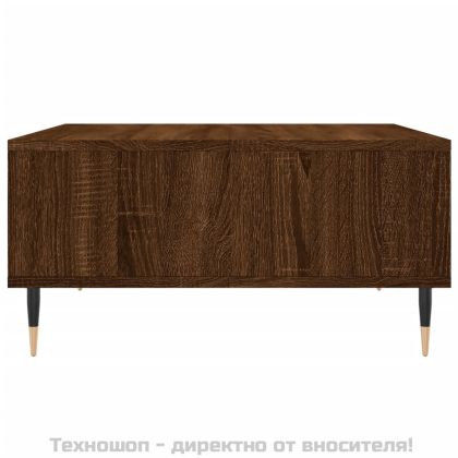 Кафе маса, кафяв дъб, 60x60x30 см, инженерно дърво