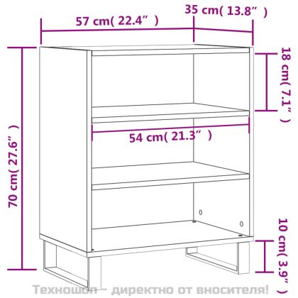 Бюфет черен 57x35x70 см инженерно дърво