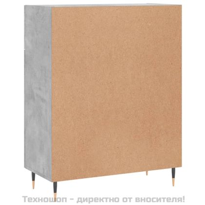 Сайдборд, бетонно сив, 69,5x34x90 см, инженерно дърво