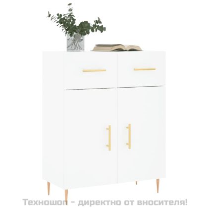 Сайдборд, бял, 69,5x34x90 см, инженерно дърво