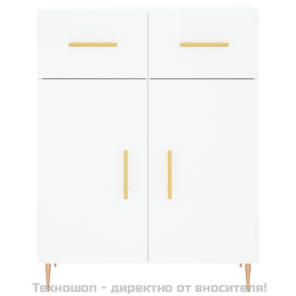 Сайдборд, бял, 69,5x34x90 см, инженерно дърво