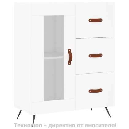 Сайдборд, бял, 69,5x34x90 см, инженерно дърво