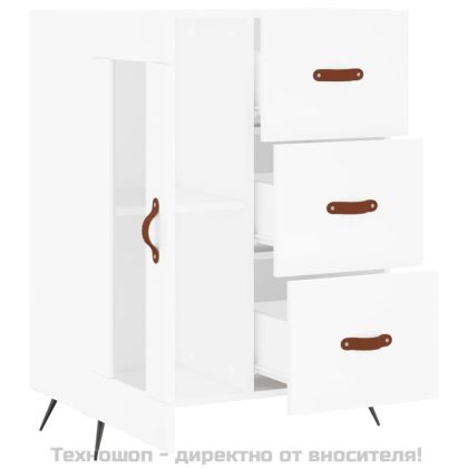 Сайдборд, бял, 69,5x34x90 см, инженерно дърво