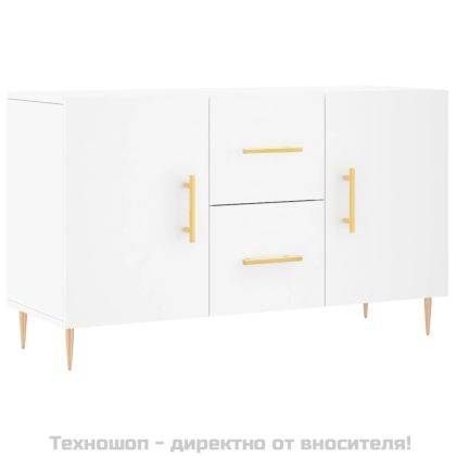 Сайдборд, бял, 100x36x60 см, инженерно дърво