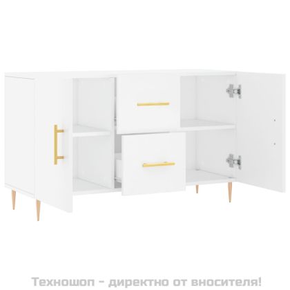 Сайдборд, бял, 100x36x60 см, инженерно дърво