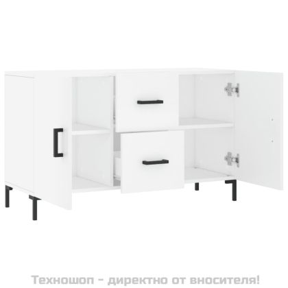 Сайдборд, бял, 100x36x60 см, инженерно дърво