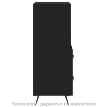 Сайдборд, черен, 34,5x34x90 см, инженерно дърво