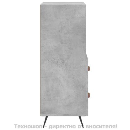 Сайдборд, бетонно сив, 34,5x34x90 см, инженерно дърво