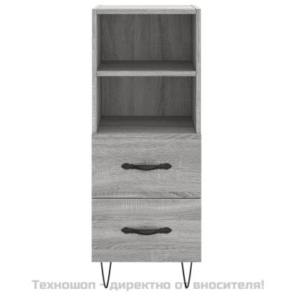 Сайдборд, сив сонома, 34,5x34x90 см, инженерно дърво