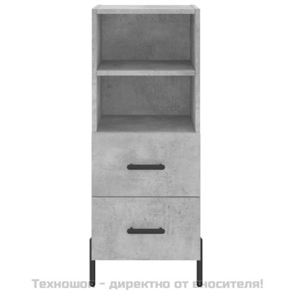 Сайдборд, бетонно сив, 34,5x34x90 см, инженерно дърво