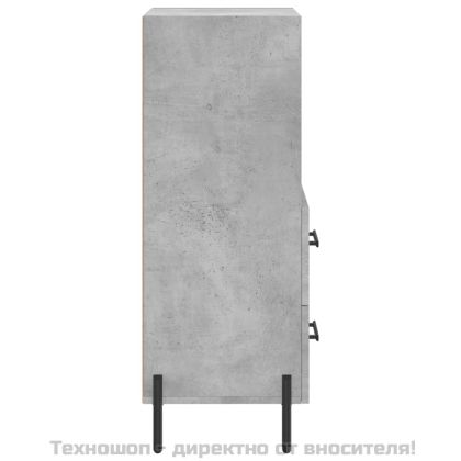 Сайдборд, бетонно сив, 34,5x34x90 см, инженерно дърво
