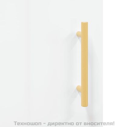 Сайдборд, бял гланц, 34,5x34x90 см, инженерно дърво