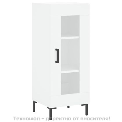 Сайдборд, бял, 34,5x34x90 см, инженерно дърво