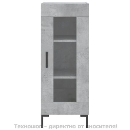 Сайдборд, бетонно сив, 34,5x34x90 см, инженерно дърво