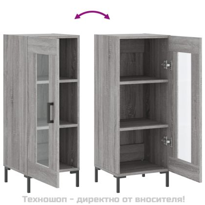 Сайдборд, сив сонома, 34,5x34x90 см, инженерно дърво