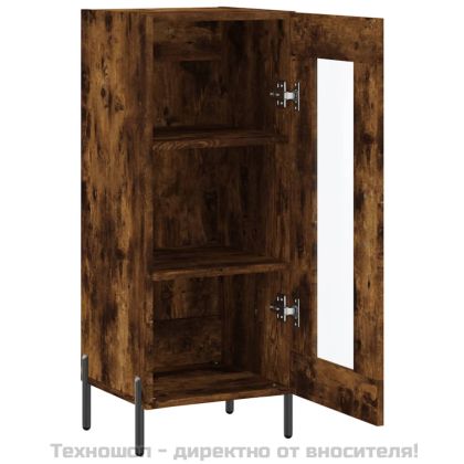 Сайдборд, опушен дъб, 34,5x34x90 см, инженерно дърво