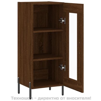 Сайдборд, кафяв дъб, 34,5x34x90 см, инженерно дърво