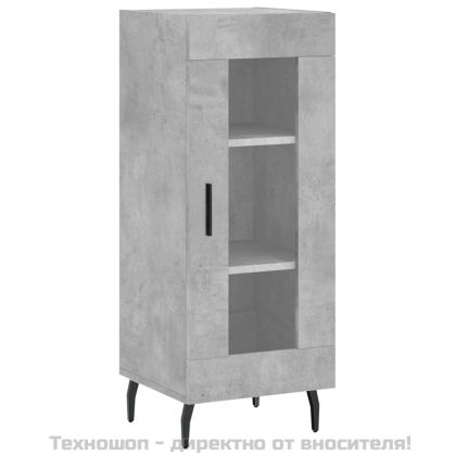 Сайдборд, бетонно сив, 34,5x34x90 см, инженерно дърво