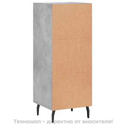 Сайдборд, бетонно сив, 34,5x34x90 см, инженерно дърво