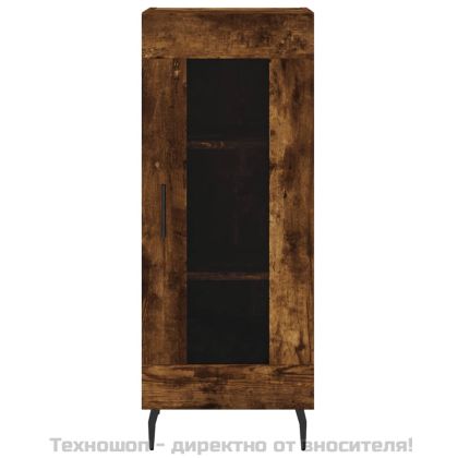 Сайдборд, опушен дъб, 34,5x34x90 см, инженерно дърво