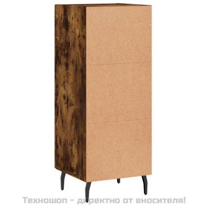Сайдборд, опушен дъб, 34,5x34x90 см, инженерно дърво
