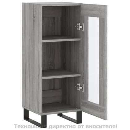 Сайдборд, сив сонома, 34,5x34x90 см, инженерно дърво