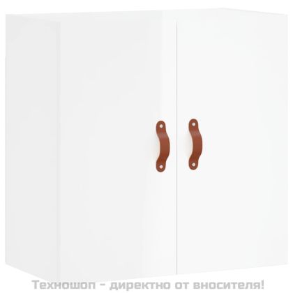 Стенен шкаф, бял гланц, 60x31x60 см, инженерно дърво