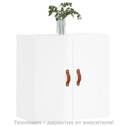Стенен шкаф, бял гланц, 60x31x60 см, инженерно дърво