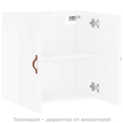 Стенен шкаф, бял гланц, 60x31x60 см, инженерно дърво