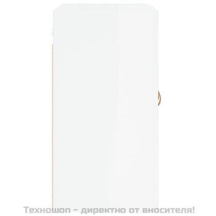 Стенен шкаф, бял гланц, 60x31x60 см, инженерно дърво