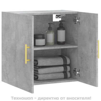 Стенен шкаф, бетонно сив, 60x31x60 см, инженерно дърво