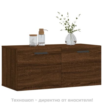 Стенен шкаф, кафяв дъб, 80x36,5x35 см, инженерно дърво