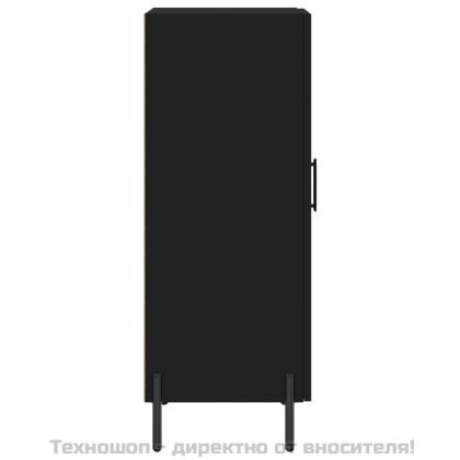 Сайдборд, черен, 34,5x34x90 см, инженерно дърво