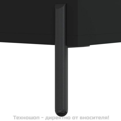 Сайдборд, черен, 34,5x34x90 см, инженерно дърво