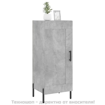 Сайдборд, бетонно сив, 34,5x34x90 см, инженерно дърво