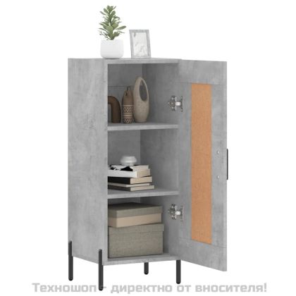 Сайдборд, бетонно сив, 34,5x34x90 см, инженерно дърво