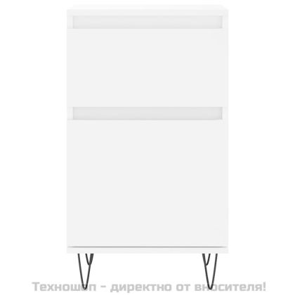 Бюфети, 2 бр, бели, 40x35x70 см, инженерно дърво